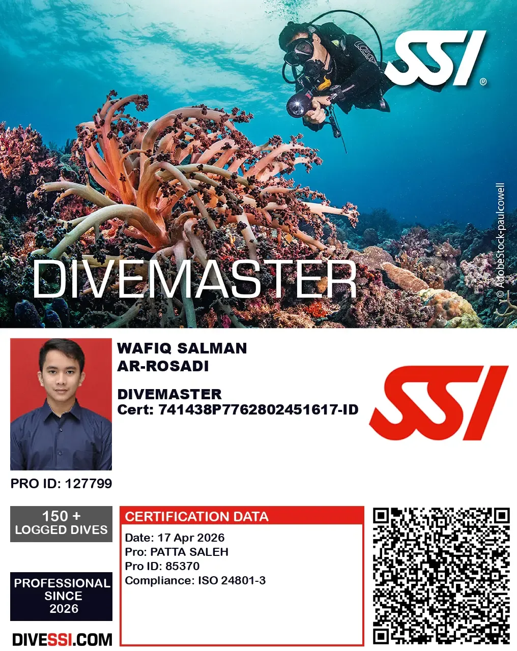 Sertifikat SSI Divemaster, Wafiq Salman