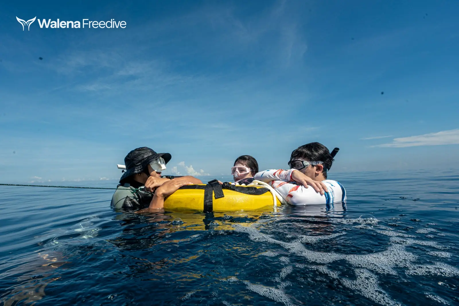 Molchanovs freediving course students in the pool